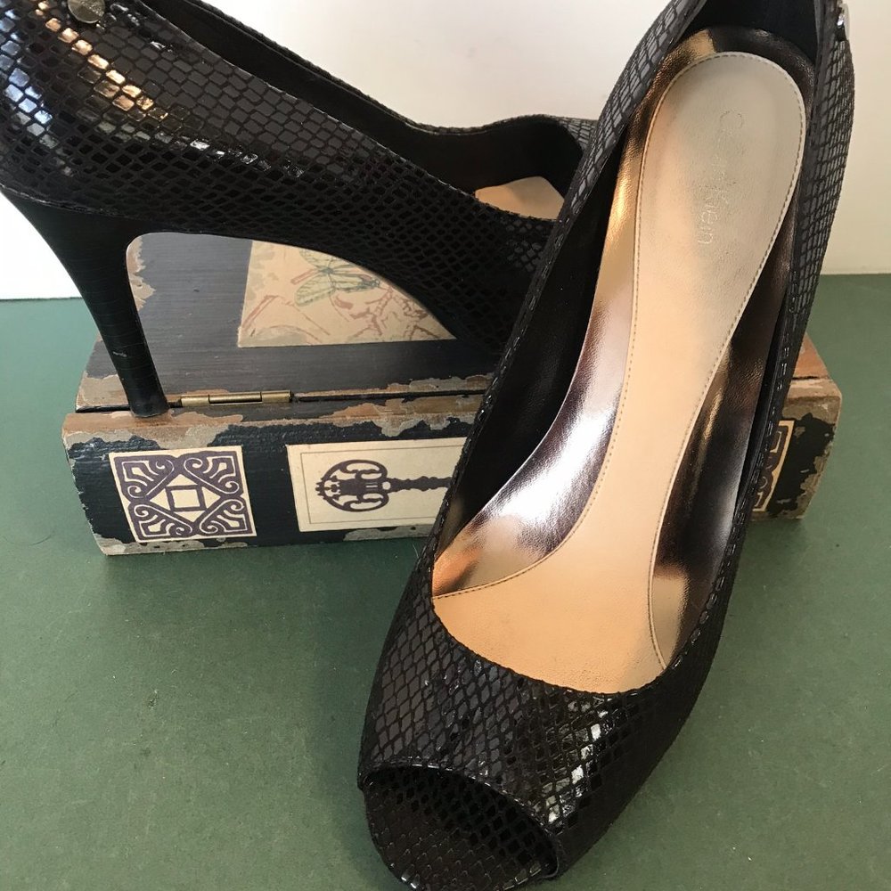 Calvin Klein Klye Black Python Pumps - image 3